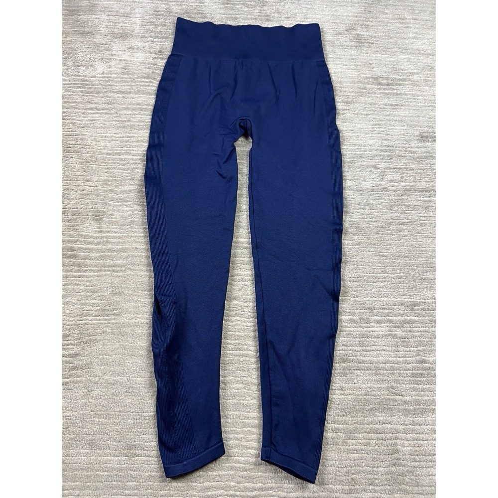 True Craft Leggings Womens Large Blue Pull On Stretch Nylon Blend